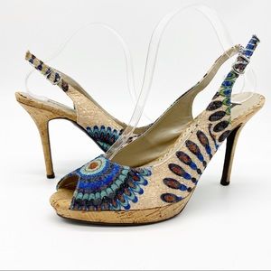 J Renee OliveJJ Peacock Peep Toe Slingback Sandals